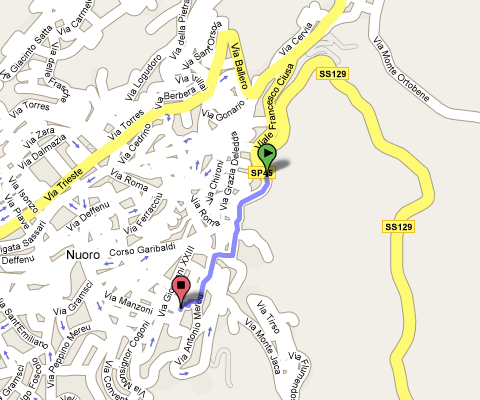 Mappa del percorso dalla Statale 129 a Via Leonardo Da Vinci, 17